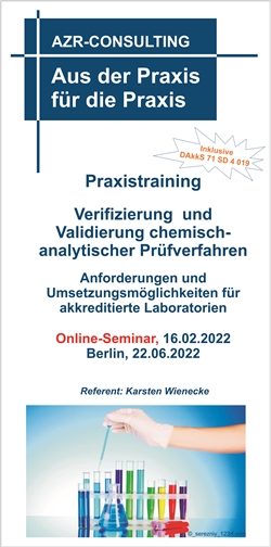 Praxistraining - Verifizierung und Validierung chemisch-analytischer Prüfverfahren