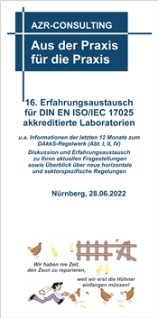 16. Erfahrungsaustausch für DIN EN ISO/IEC 17025 akkreditierte Laboratorien